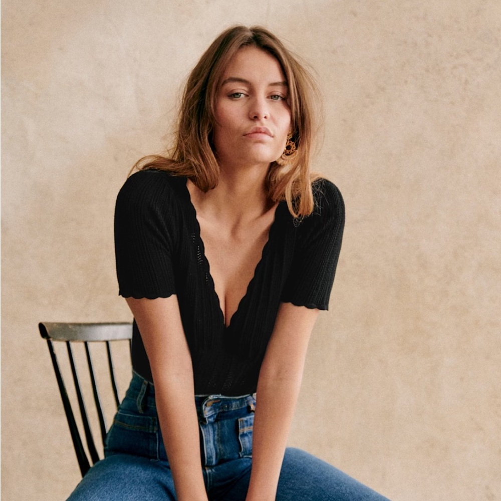 Sezane Cloe Jumper Black - Size M